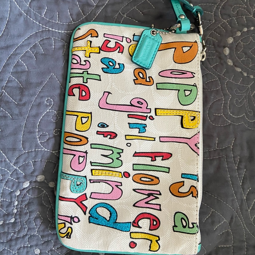 Coach poppy collection wristlet